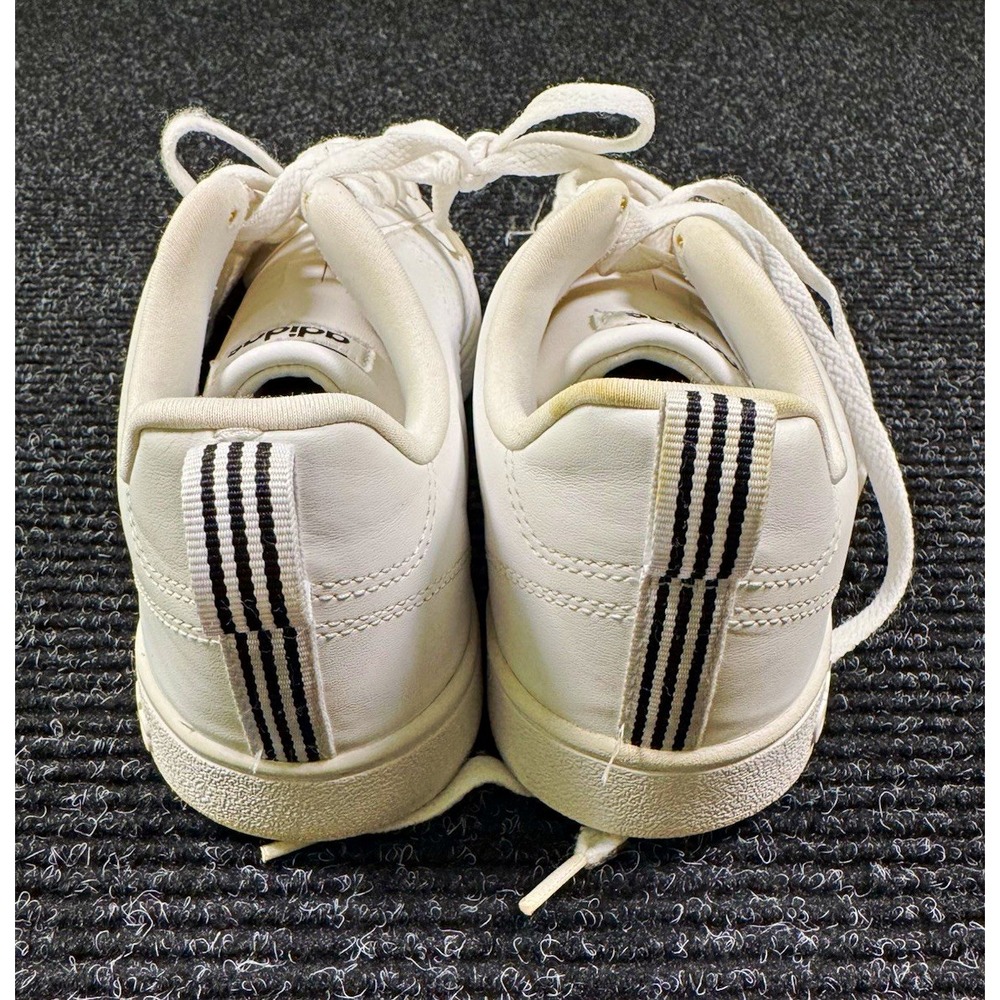 Adidas Advantage F36746 Men's 9.5 White Black 3 Stripe Low Top Sneakers Shoes